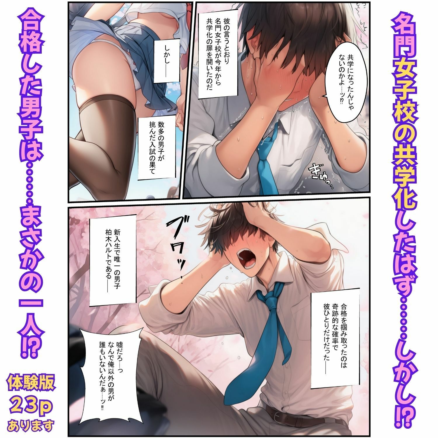 絶頂ハーレム学園！風紀委員の美少女と濃厚中出し サンプル画像1