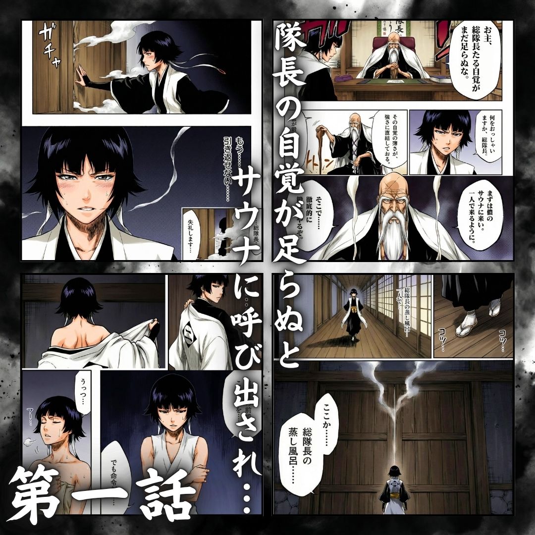 総隊長の蒸し風呂特訓〜炎熱サウナに呼び出された4名の隊長格〜 サンプル画像1