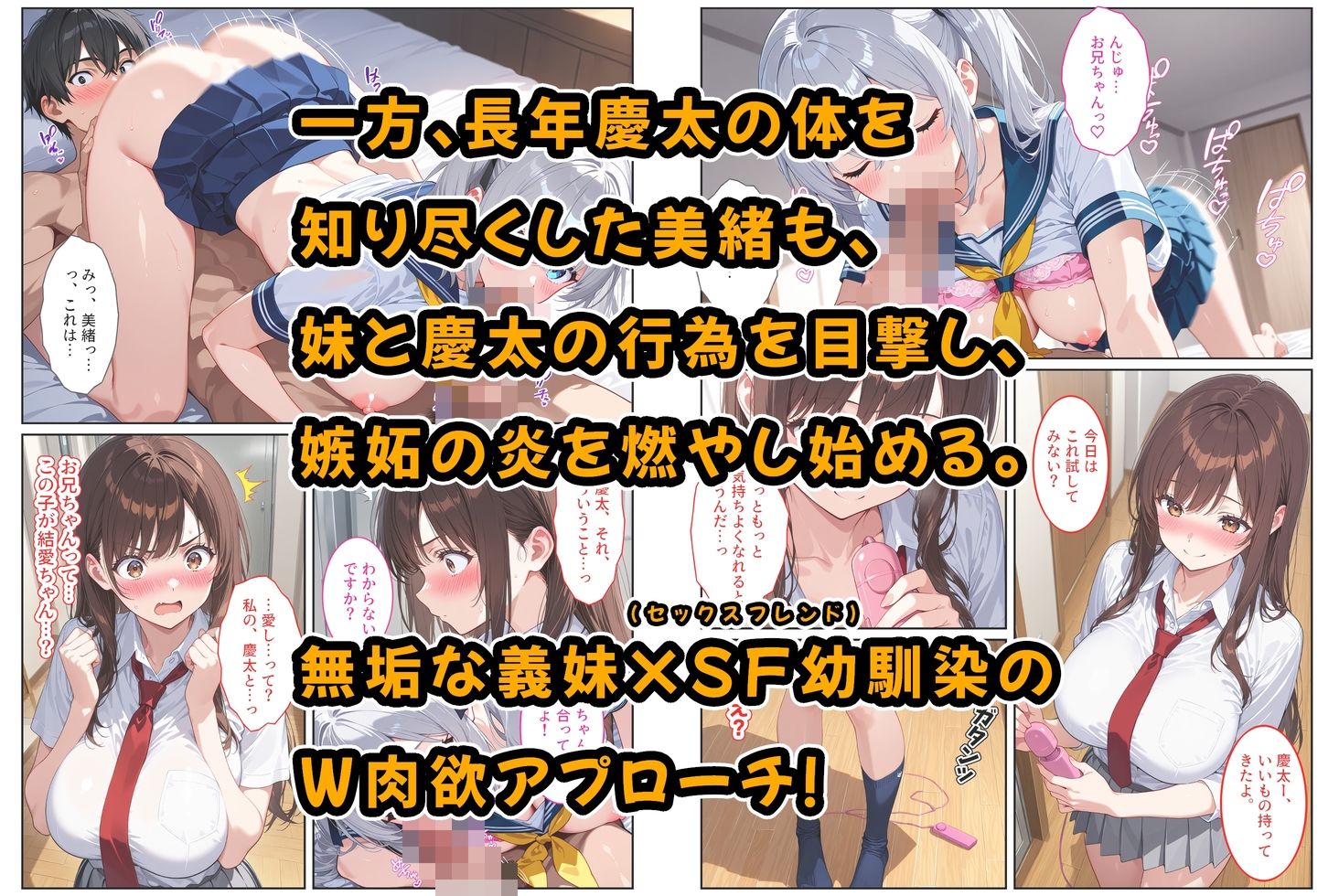 義妹ができたら幼馴染が嫉妬爆発！〜義妹と幼馴染のW爆乳ハーレム中出しセックス〜 サンプル画像7