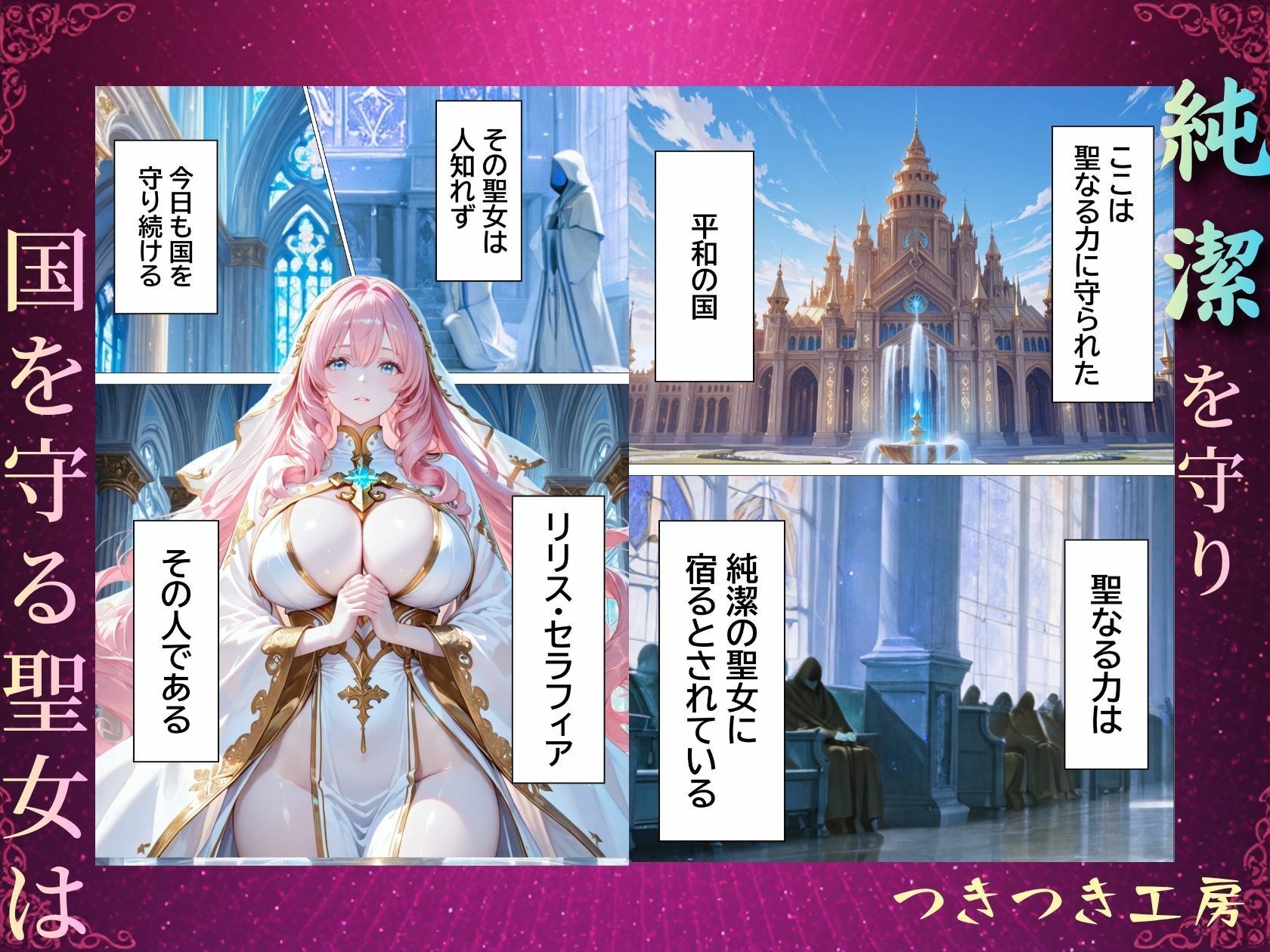 聖女の禁断オナニー〜鏡の声に誘惑され魔道具で純潔崩壊〜 サンプル画像1