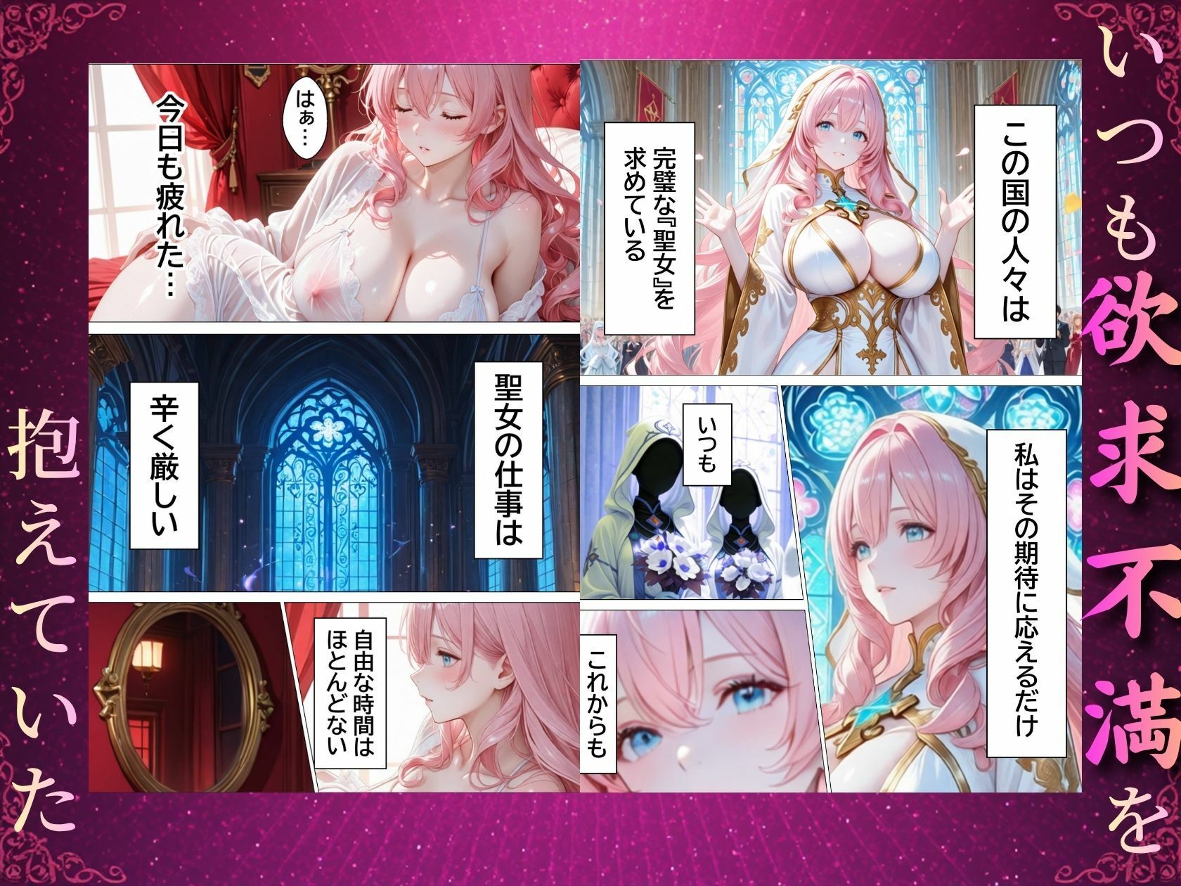 聖女の禁断オナニー〜鏡の声に誘惑され魔道具で純潔崩壊〜 サンプル画像2