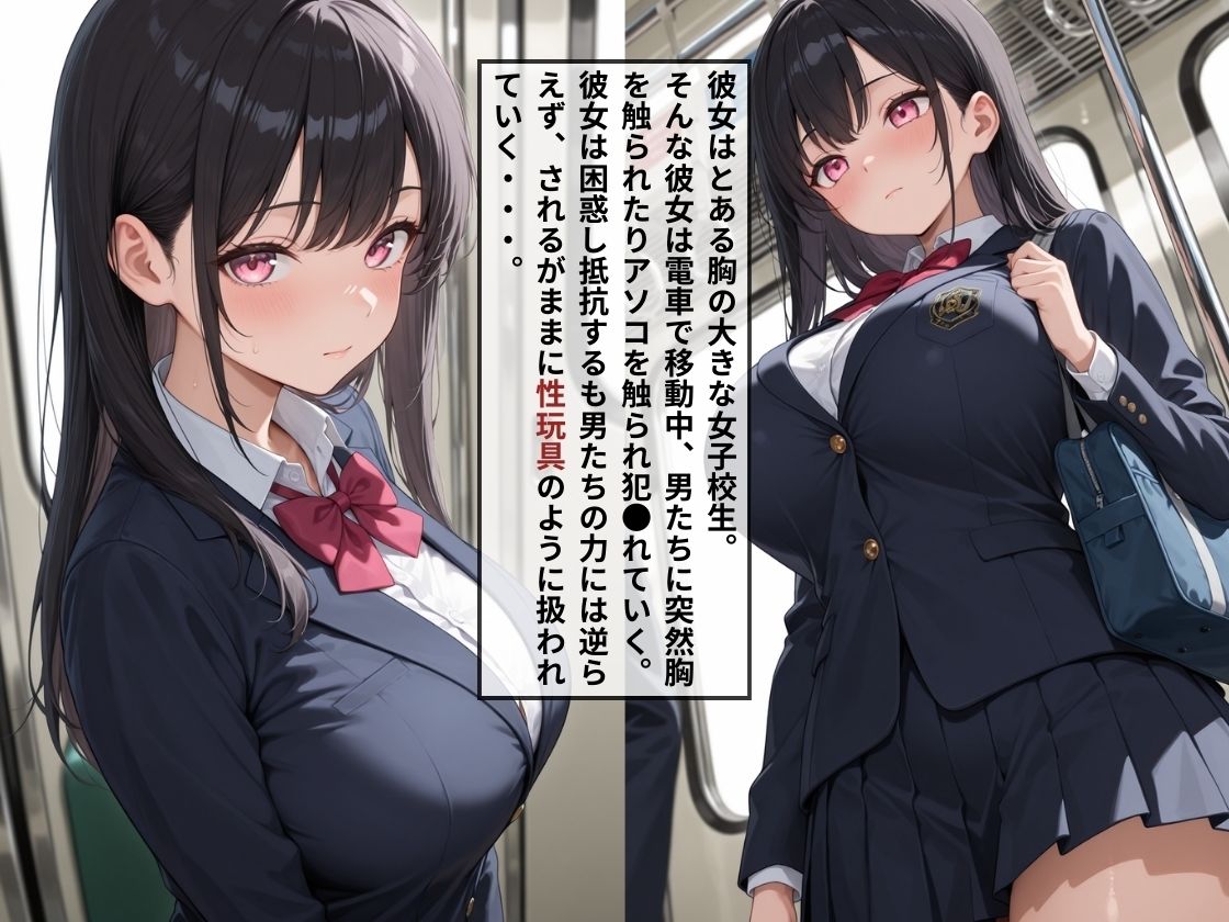 肉便器化〜とある爆乳女子校生が電車で痴●にあい性玩具にされる〜 サンプル画像1