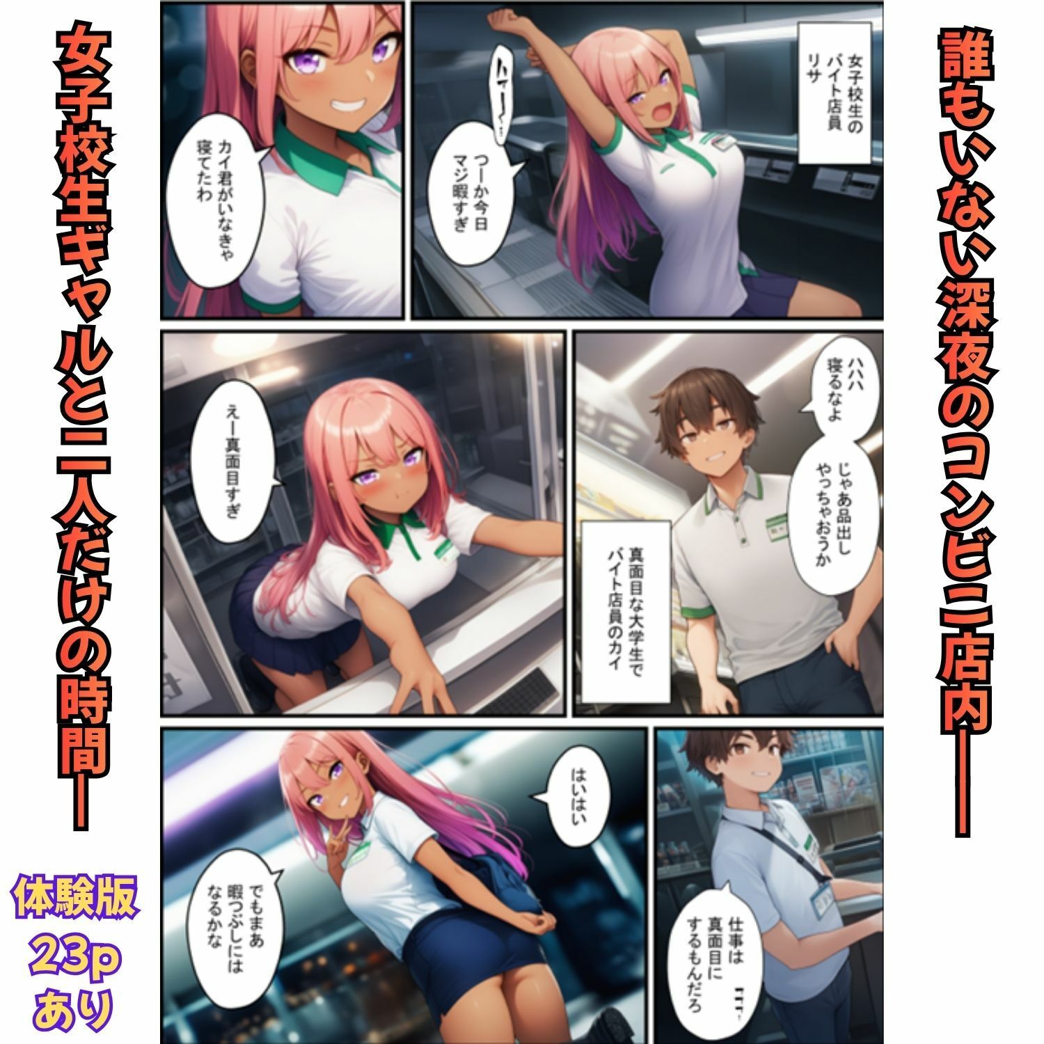背徳の深夜コンビニ勤務  嫉妬したギャルが彼女持ちの僕を略奪したい！ サンプル画像1