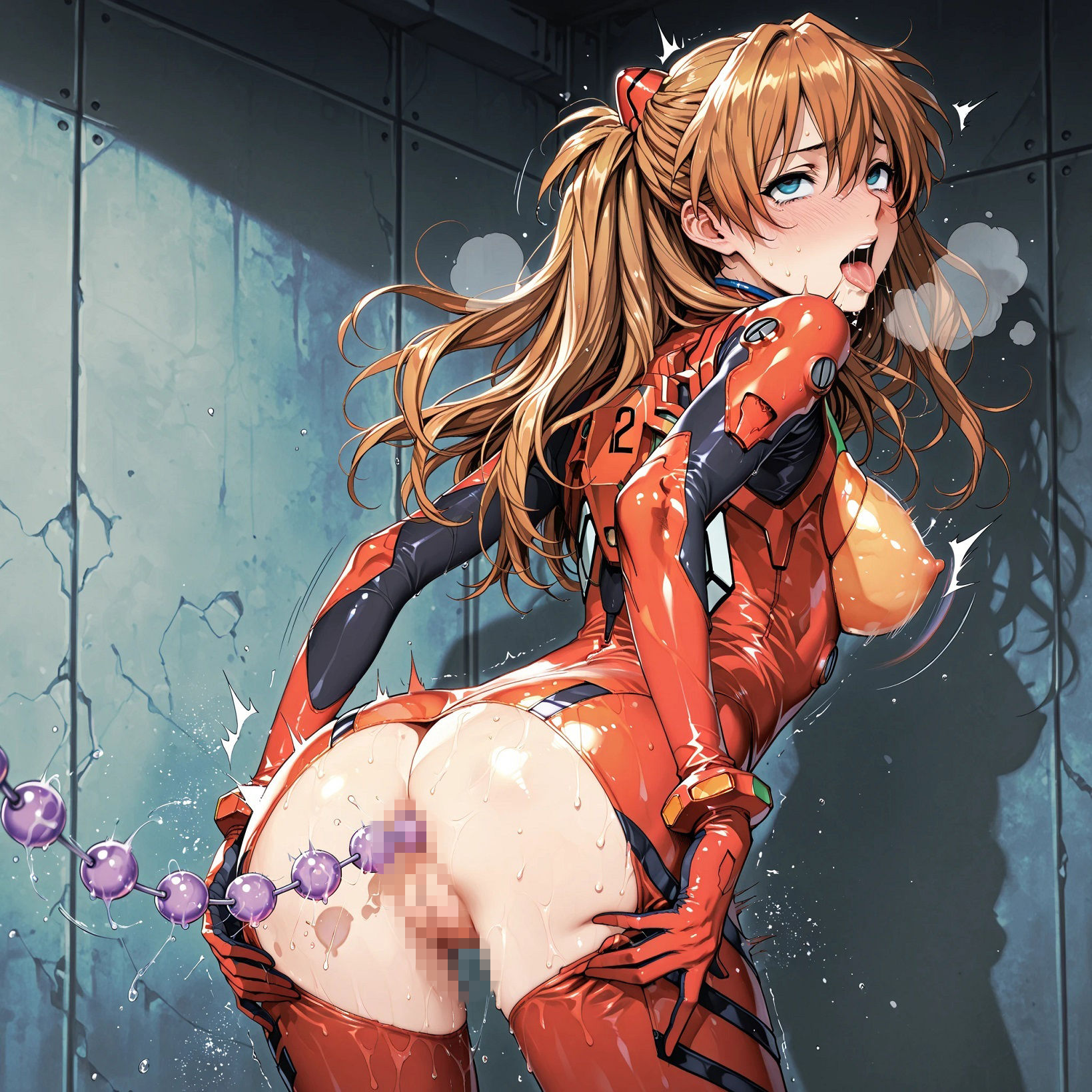 胸の大きいいいアスカがスジを見せで興奮したり、 アナルを楽しんだり、触手エッチしたりするCG サンプル画像3