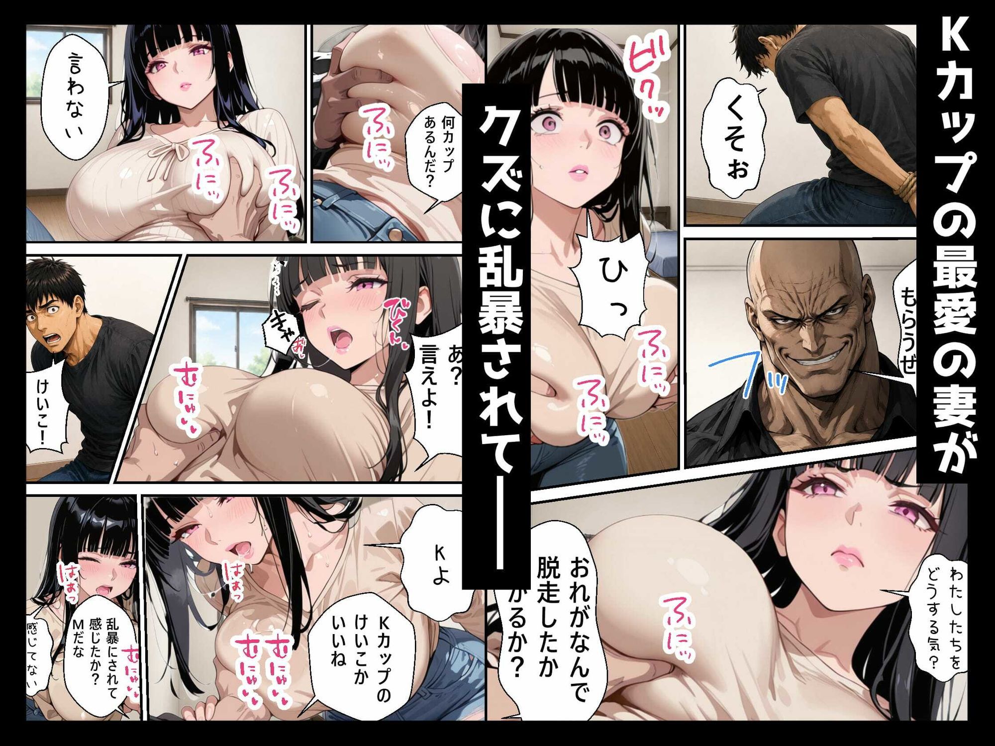脱走した死刑囚に巨乳コスプレイヤームチムチ妻（24）をNTRオナホにされました サンプル画像2