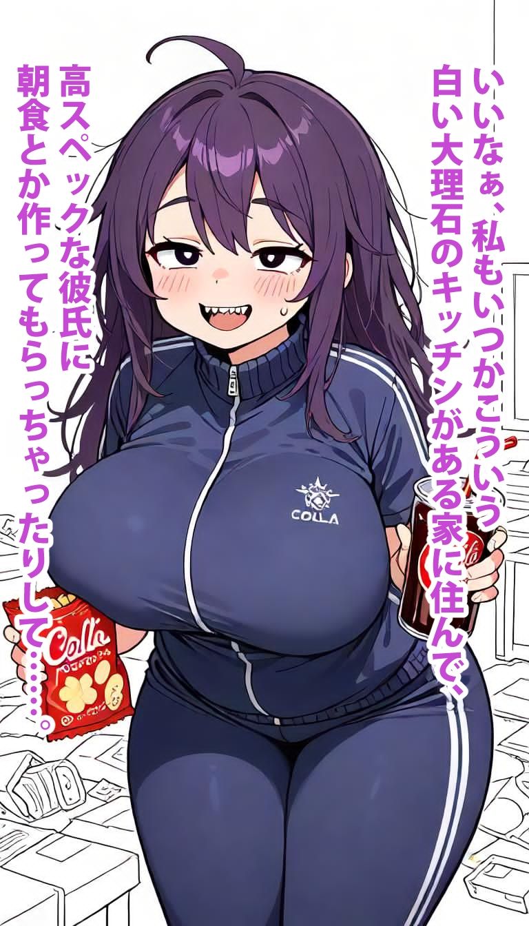 自堕落スパイラル 〜ジャージの隙間から溢れる幸せの肉塊？〜 サンプル画像1