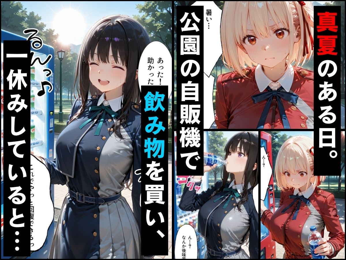 自販機のドリンクで超乳確定〜研究所で即ハメした話〜 リ●リスリコイル編 サンプル画像1
