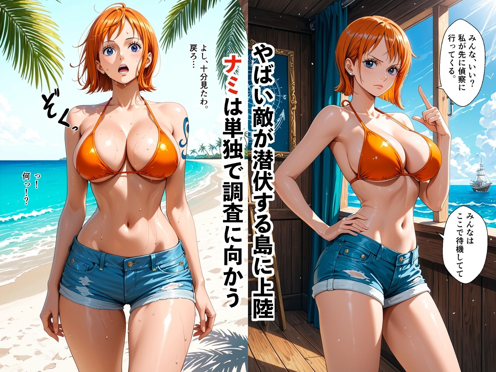 航海士ナミ  メス堕ち  大海賊に肉便器化された中出し調教 サンプル画像1