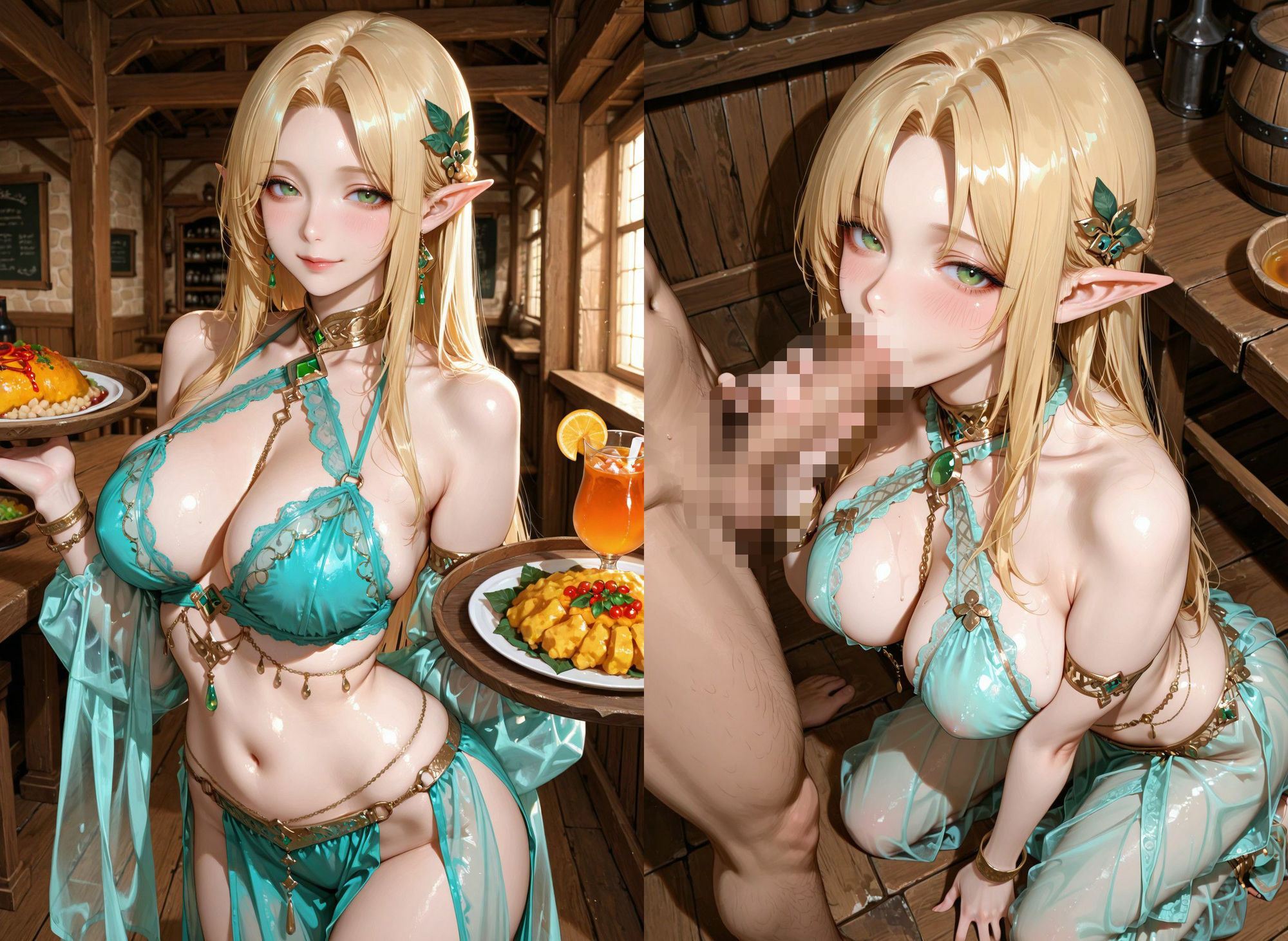 行きつけの居酒屋のエルフとのワンナイトラブ サンプル画像1