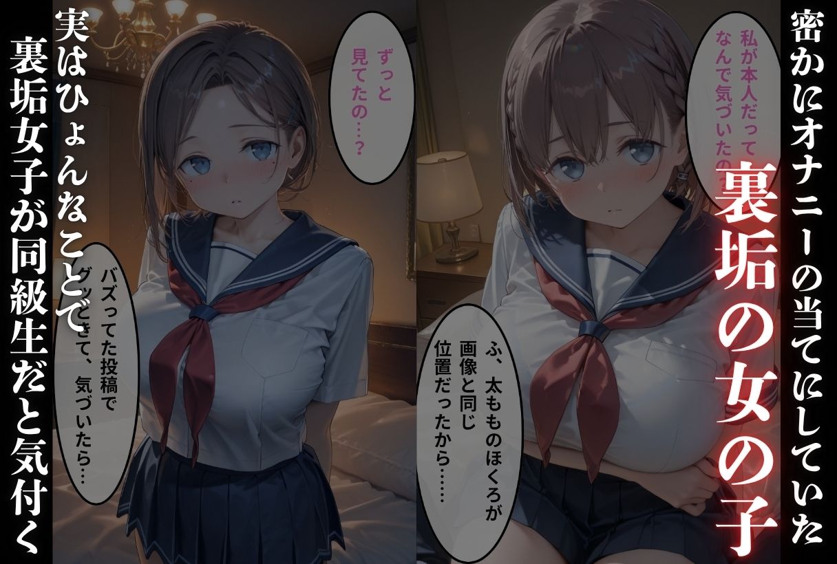 裏垢が同級生にバレちゃいました サンプル画像1
