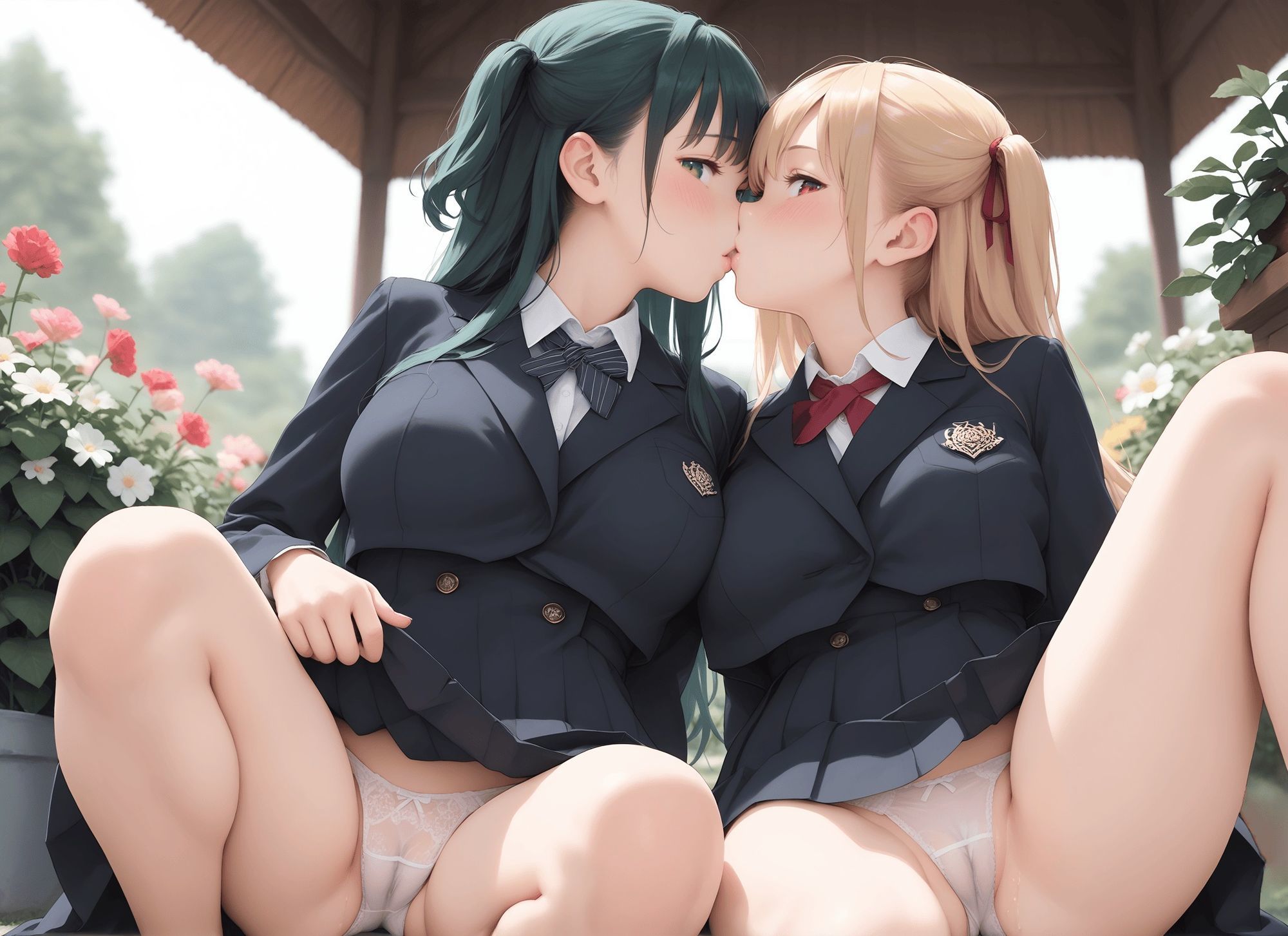 見上げたおキツネパンツ・見上げた制服百合パンツ・見上げた冬のマフラー制服生足パンツ サンプル画像2