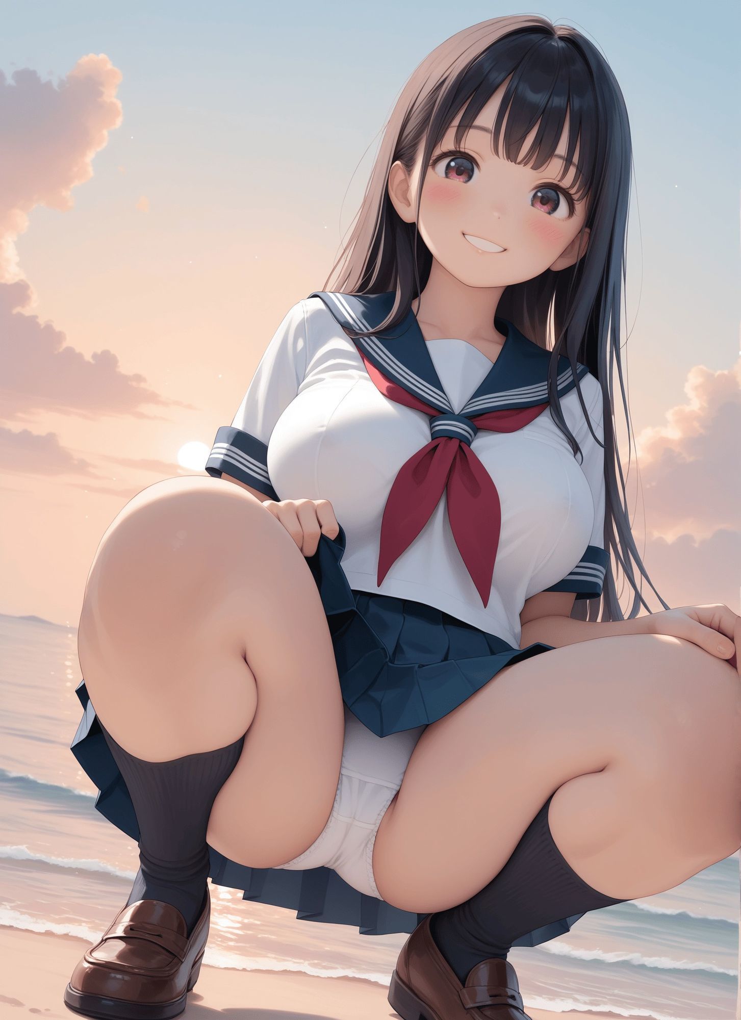 見上げた仲良し姉妹パンツ・見上げたセーラー純白綿パンツ・見上げたテニス女子パンツ サンプル画像3