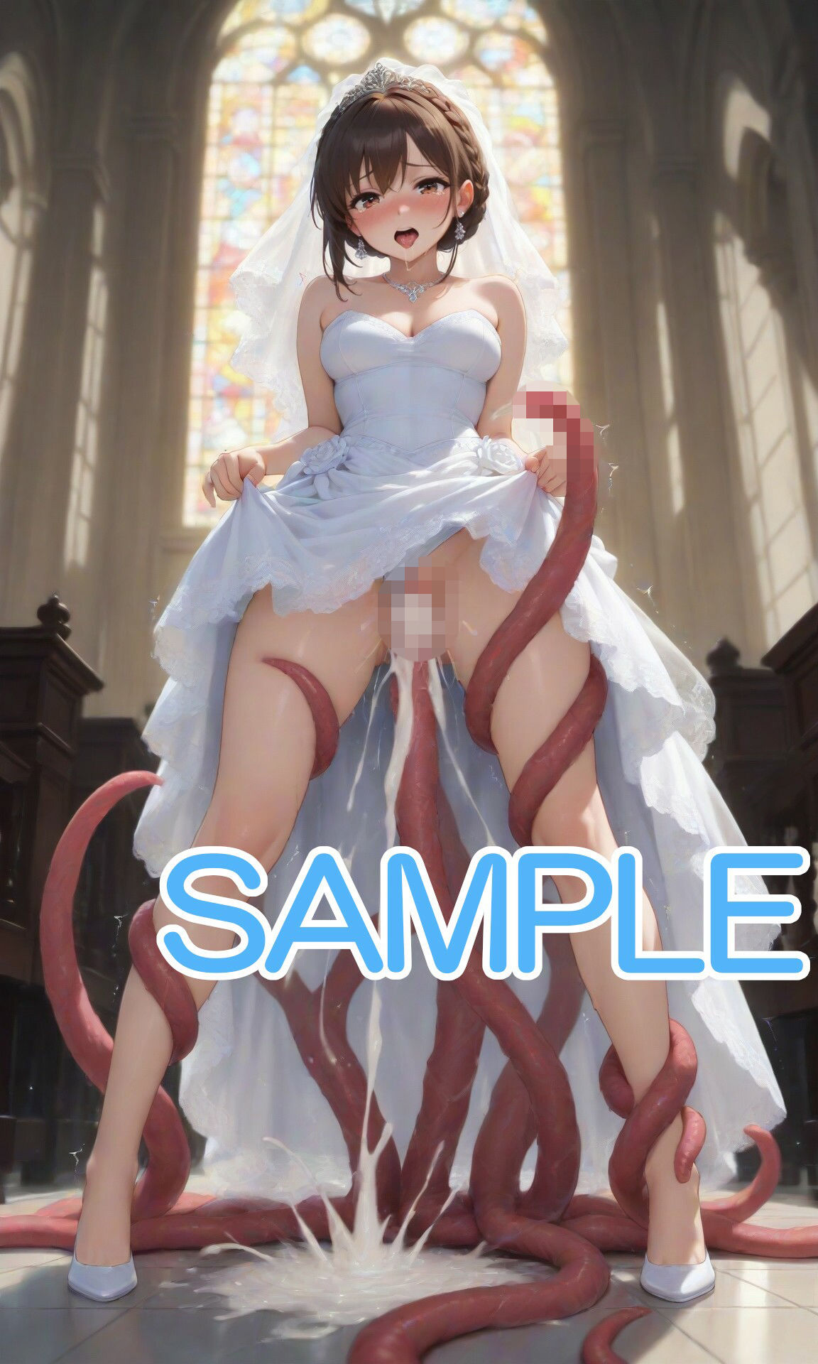 触手とウェディングドレスな女の子 サンプル画像7