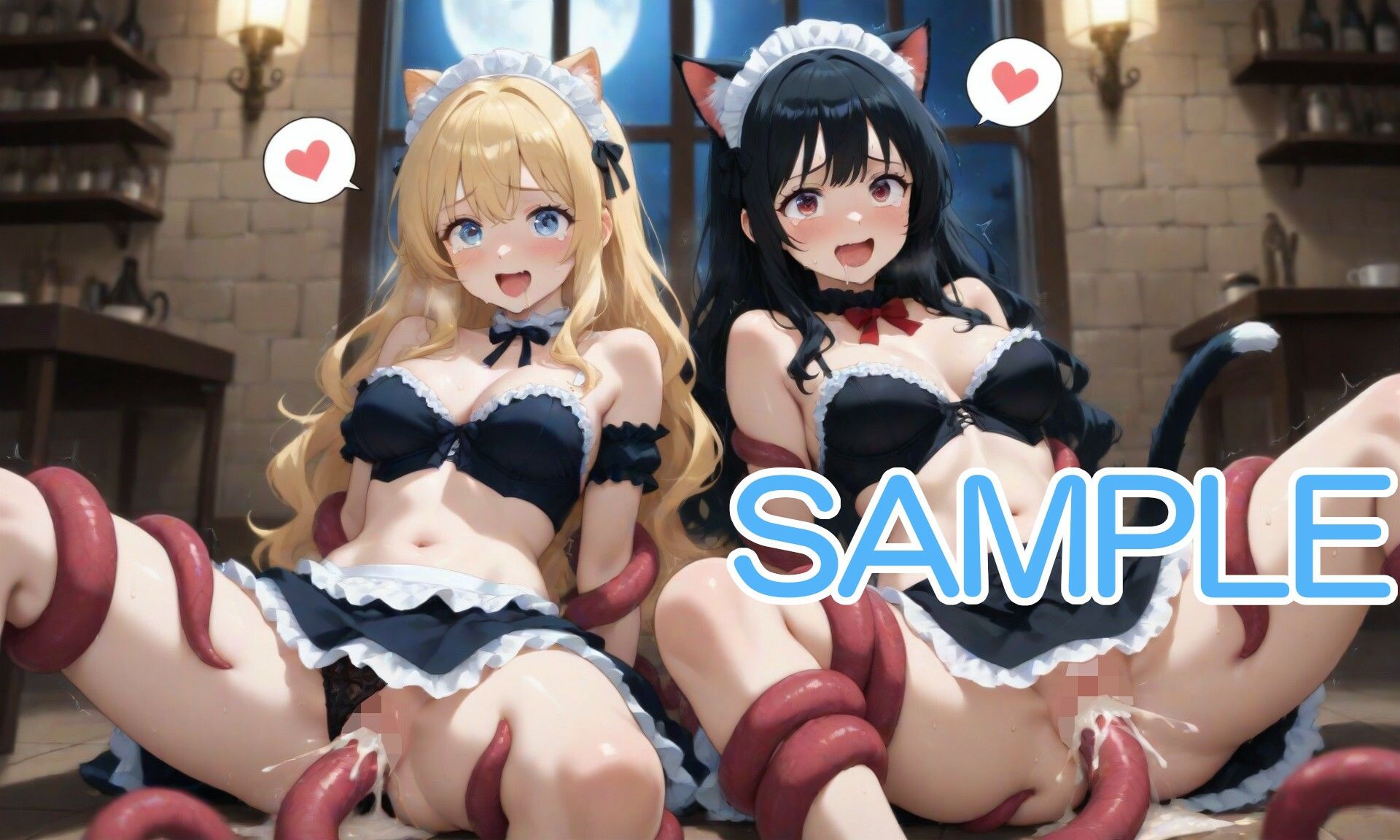 触手と猫耳メイドな女の子 サンプル画像5