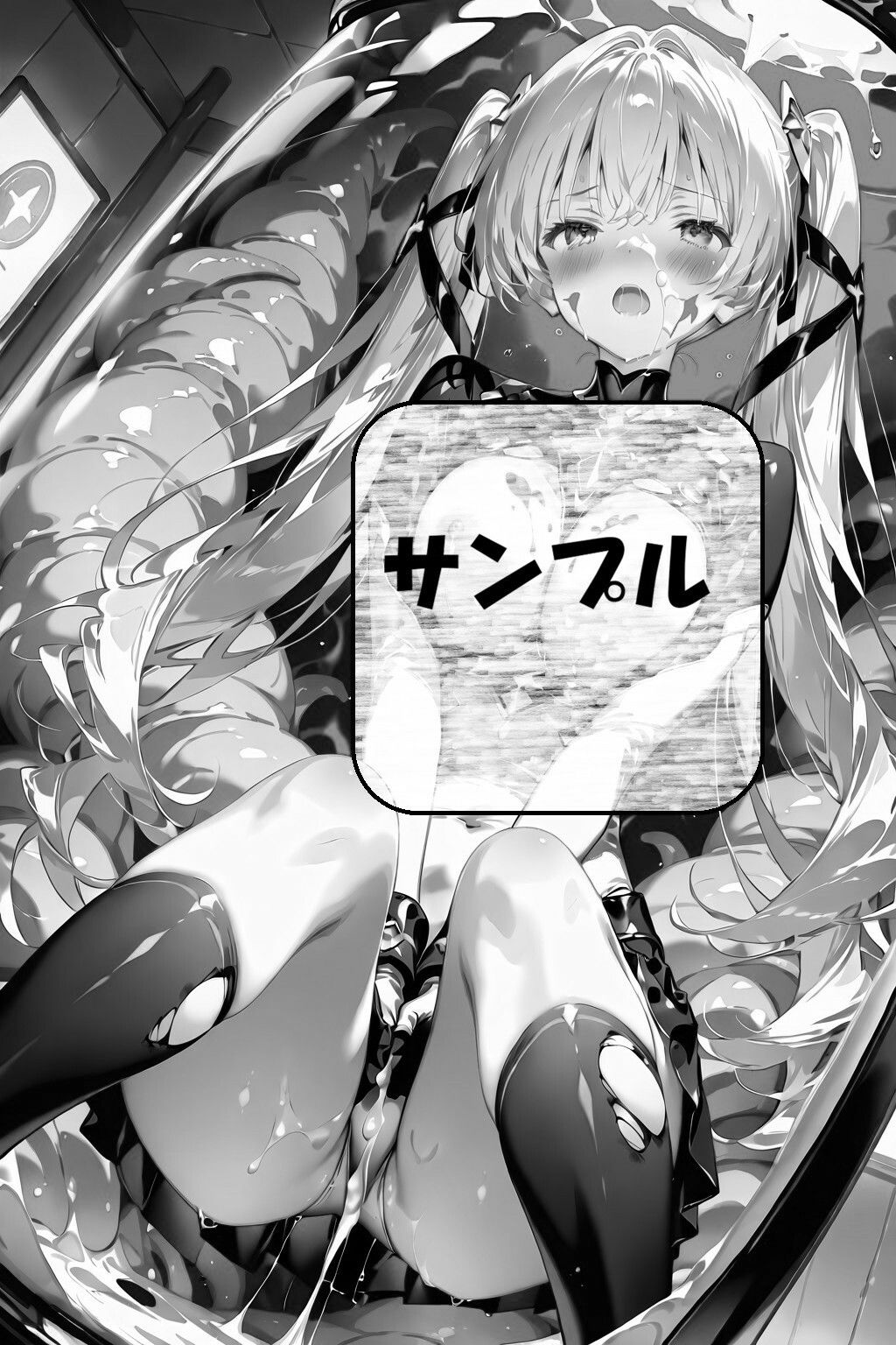 触手に囚われた金髪ツインテール変身ヒロイン サンプル画像1