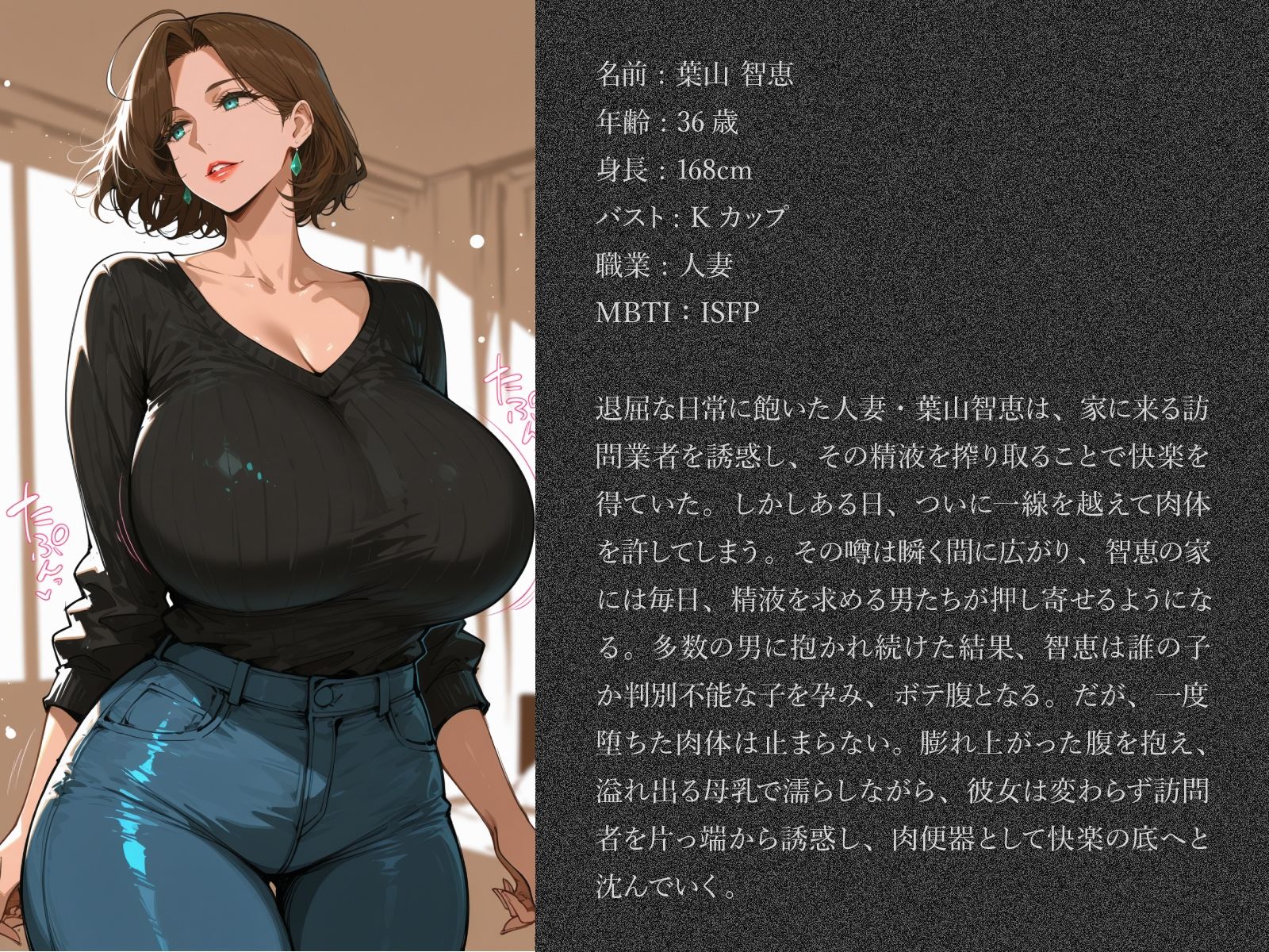 訪問者を誘惑する昼下がりの団地妻ボテ腹母乳肉便器堕ち サンプル画像10