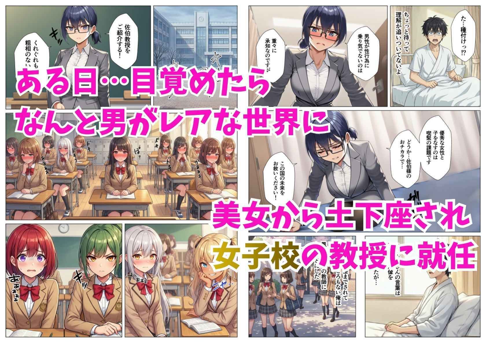 貞操逆転ハーレム！転生したら女子校の性担当教師だった件 サンプル画像1