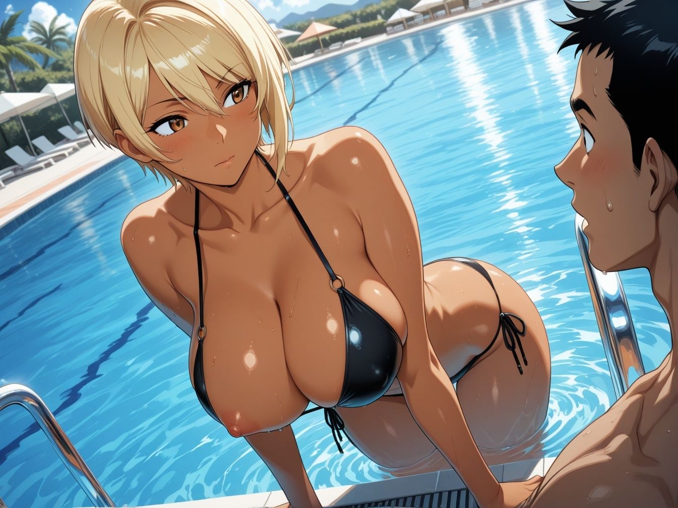 貸し切りでイチャラブ黒ギャルビーチ サンプル画像6