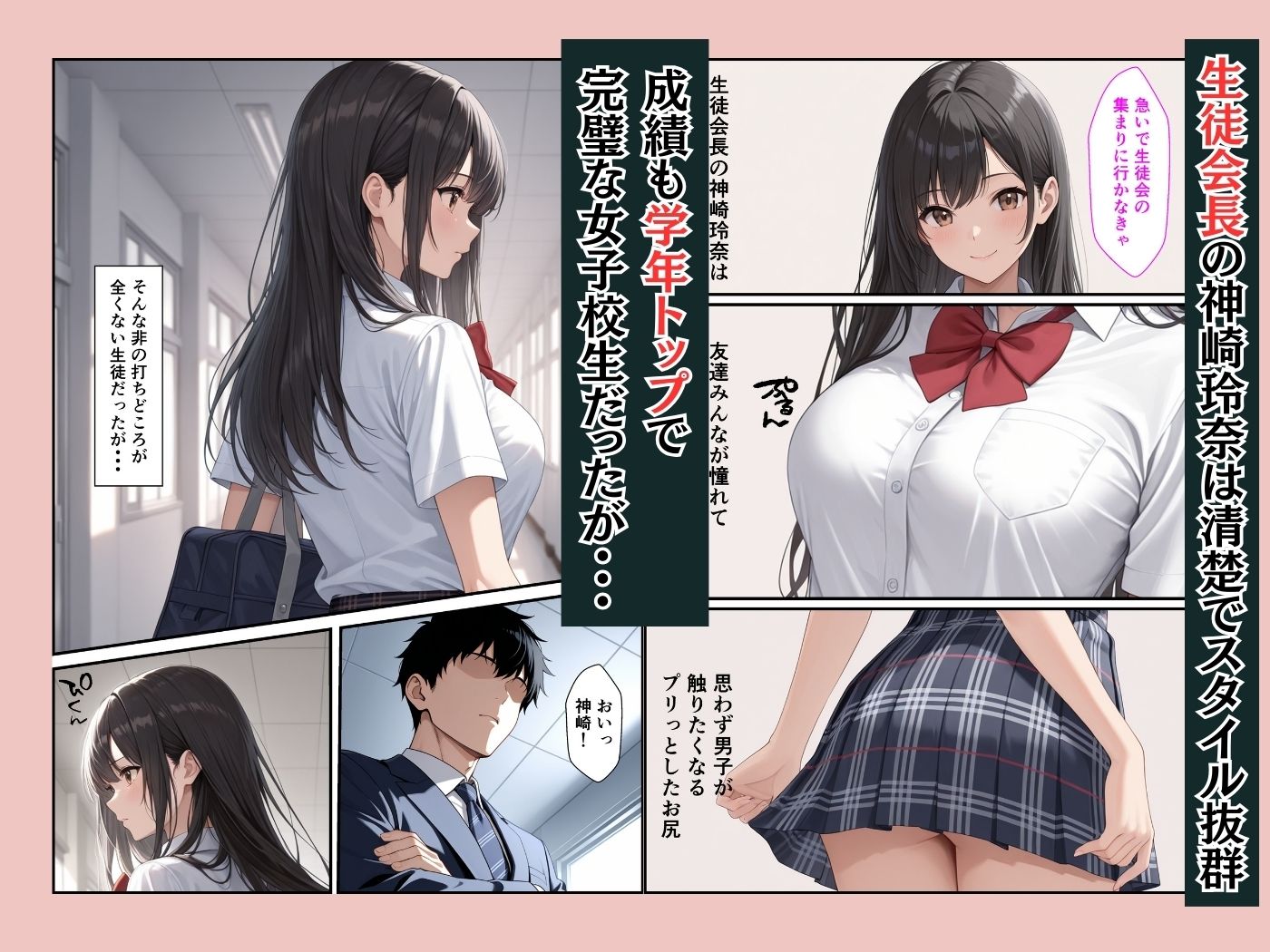 赤点取った清楚な生徒会長を自宅で性指導したらメス堕ちした話 サンプル画像1