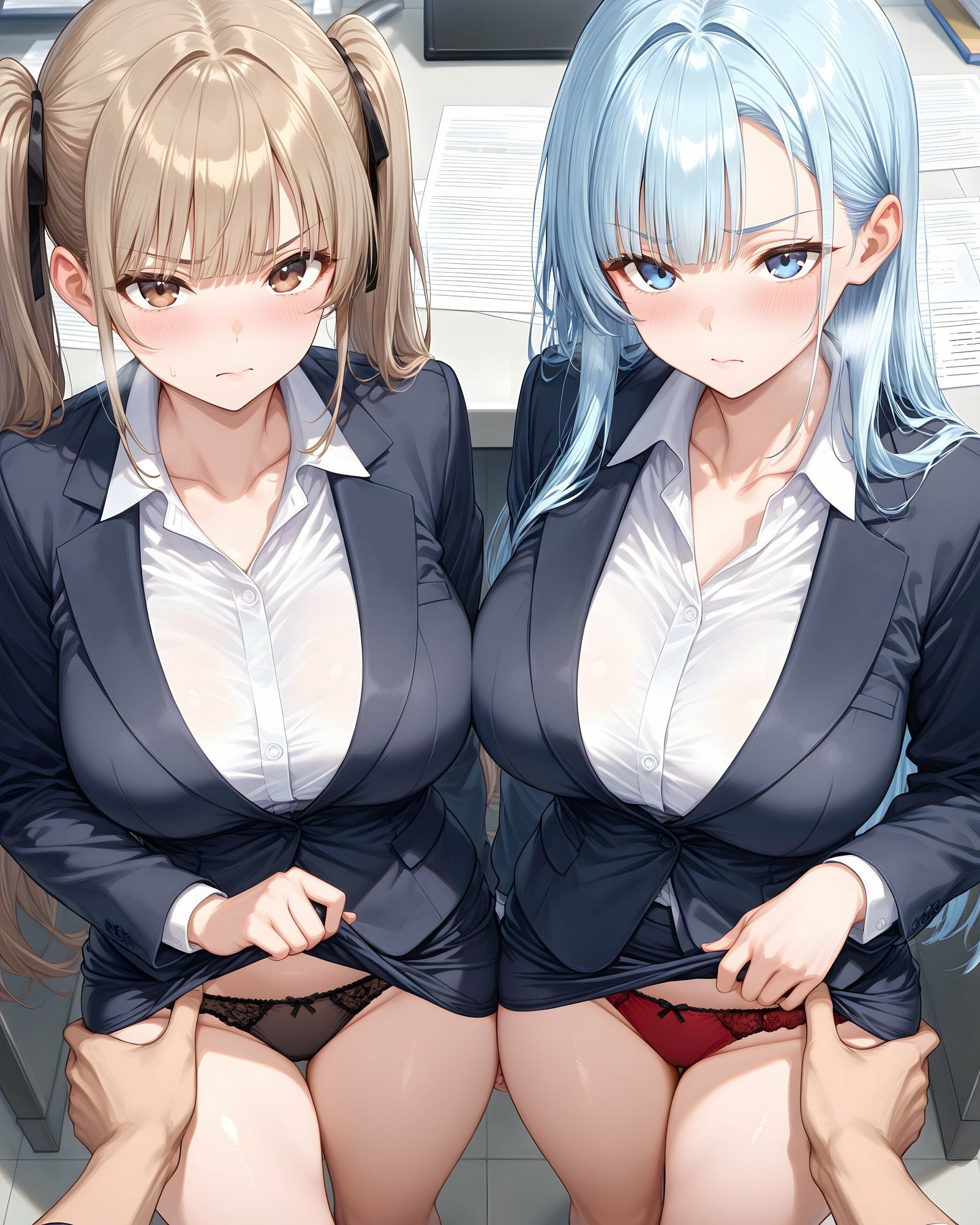 超ミニスカOL 番外編〜パンツ丸見え部下OL達のパンチラ観察したり、見抜きしたり、射精のお手伝いしてもらうイラスト集〜 サンプル画像6