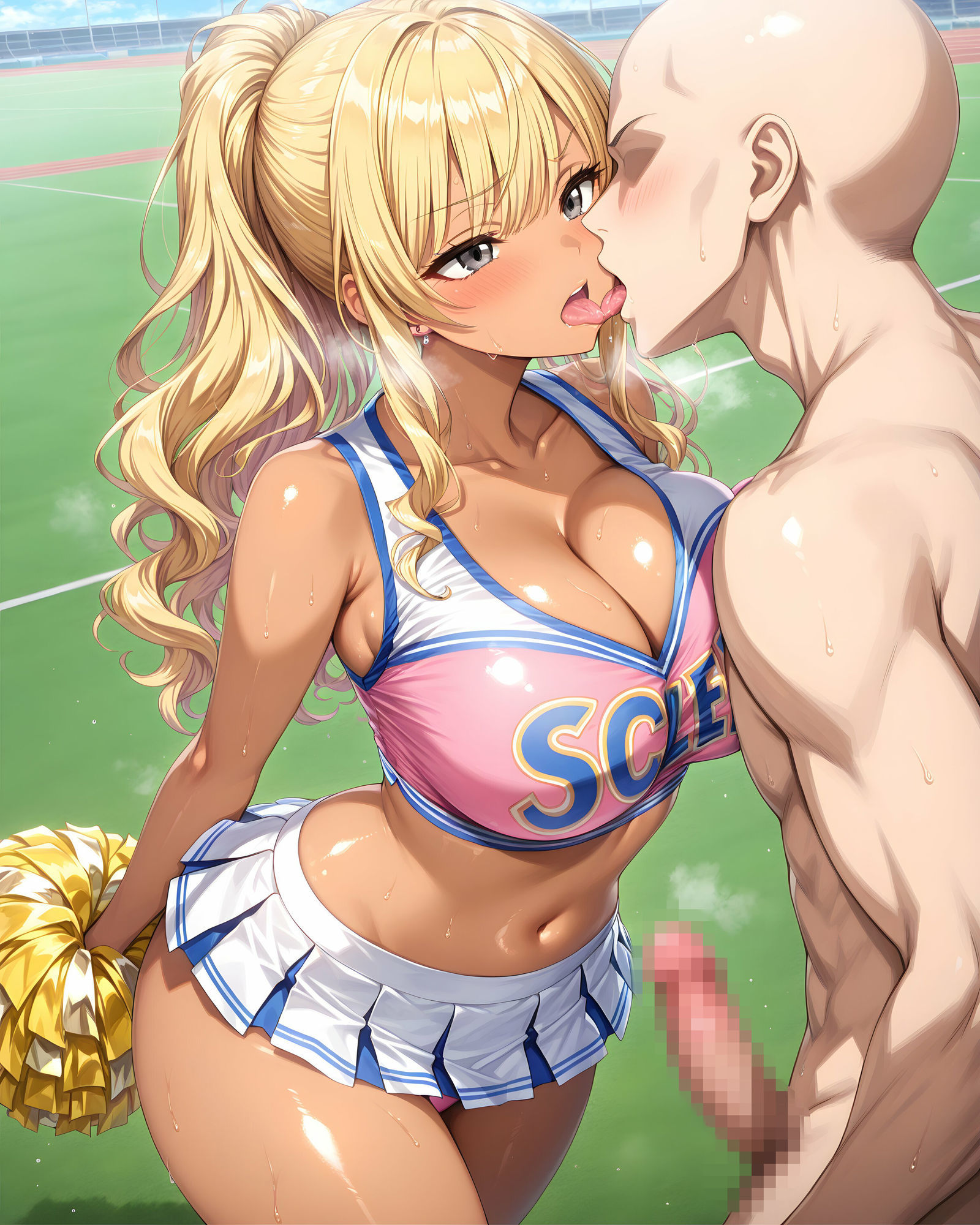 超ミニスカチア部〜パンツ丸見えのチアガール達にセクハラしたり、ぶっかけたり、チ〇ポのお世話してもらうイラスト集〜 サンプル画像5