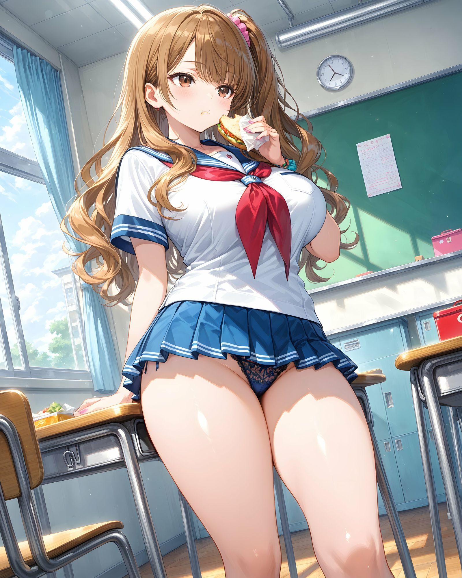超ミニスカ女学園 番外編2〜パンツ丸見えJKのパンチラ観察したり、見抜きしたり、射精のお手伝いしてもらうイラスト集〜 サンプル画像5