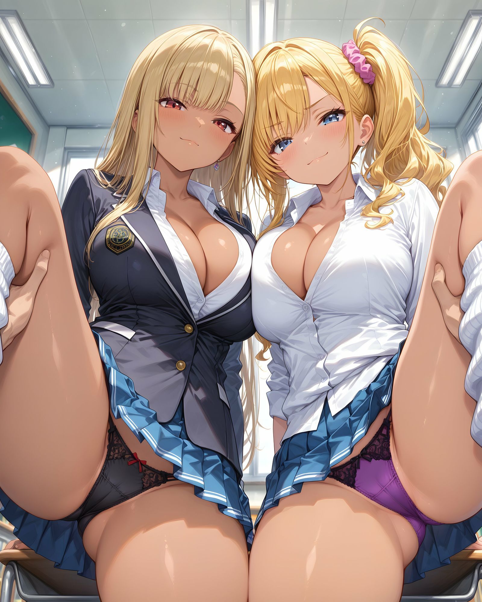 超ミニスカ女学園 番外編3〜パンツ丸見え黒ギャルJKのパンチラ観察したり、見抜きしたり、射精のお手伝いしてもらうイラスト集〜 サンプル画像5