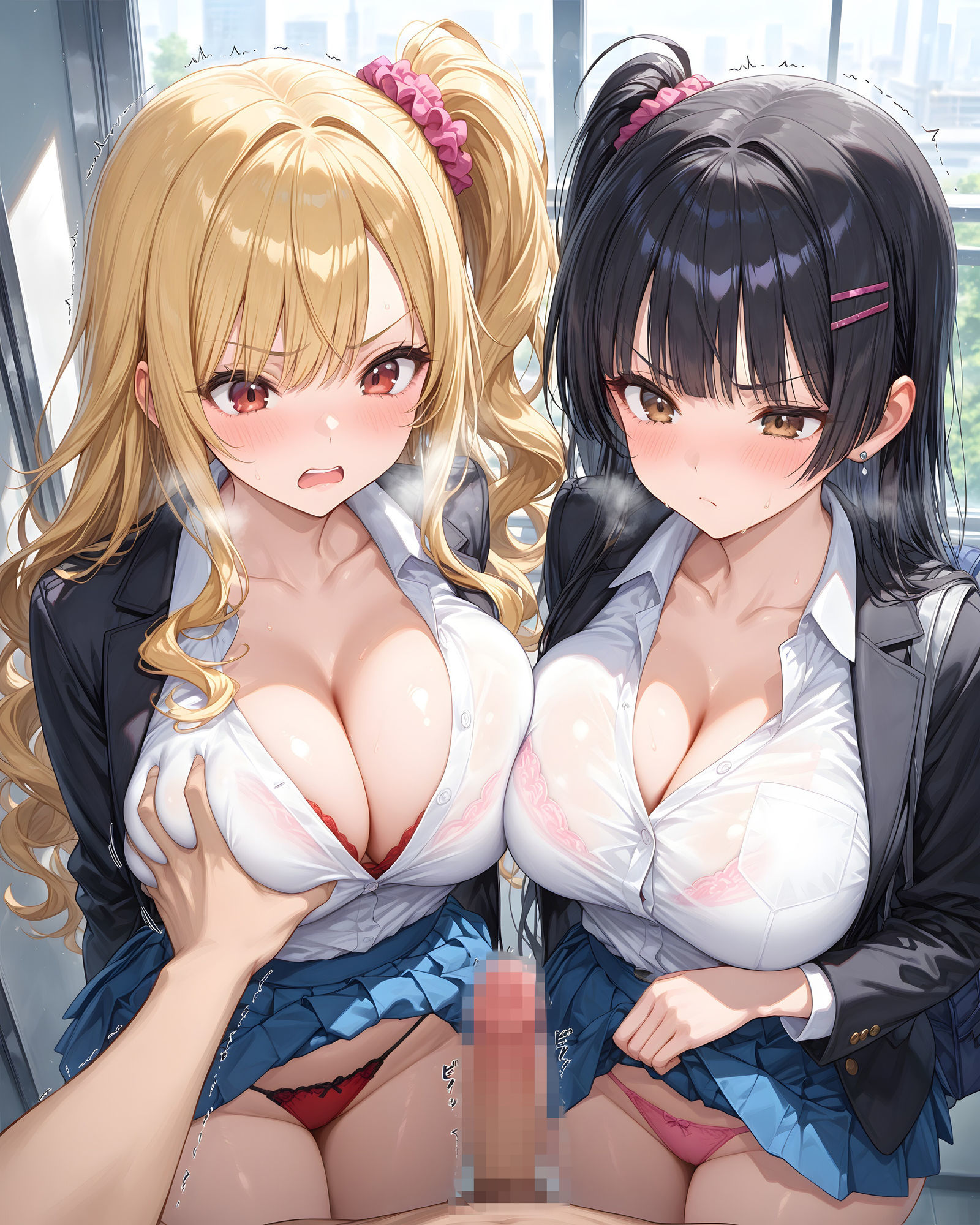 超ミニスカ女学園7〜パンツ丸見えのギャルJK達にセクハラしたり、ぶっかけたり、チ〇ポのお世話してもらうイラスト集〜 サンプル画像5