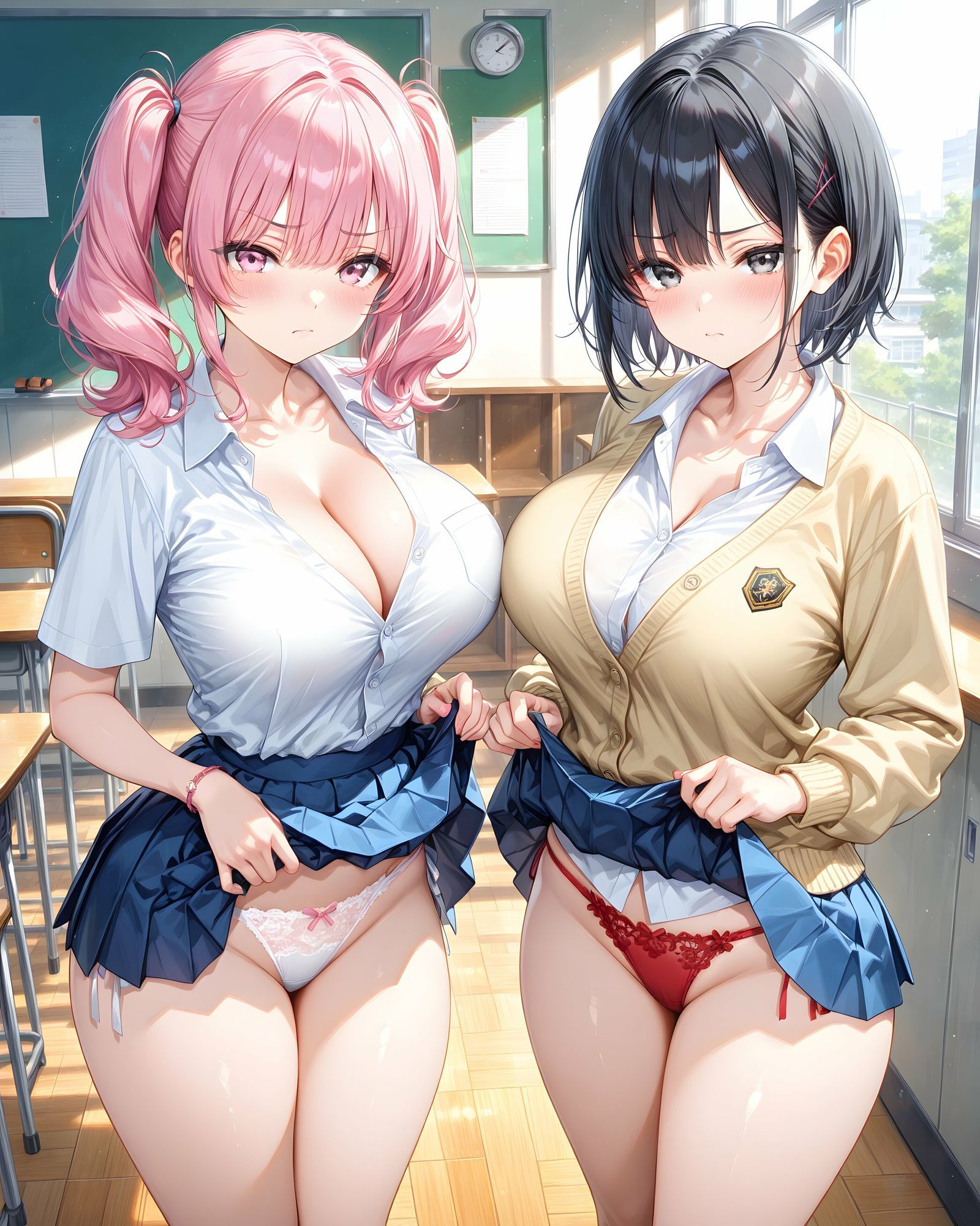 超ミニスカ学園 番外編〜パンツ丸見えJKのパンチラ観察したり、見抜きしたり、射精のお手伝いしてもらうイラスト集〜 サンプル画像5