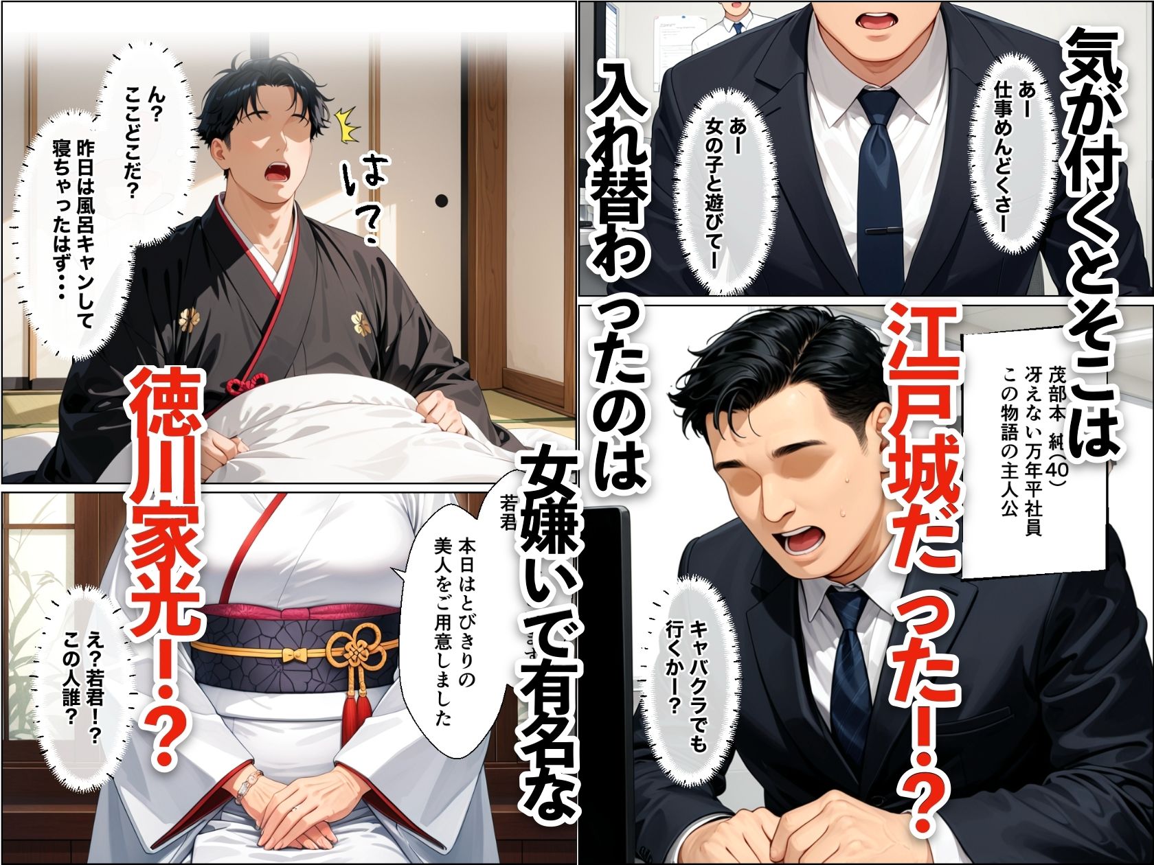 転生したら世継ぎ孕ませ懇願ハーレムになった話〜徳川家光編〜 サンプル画像1
