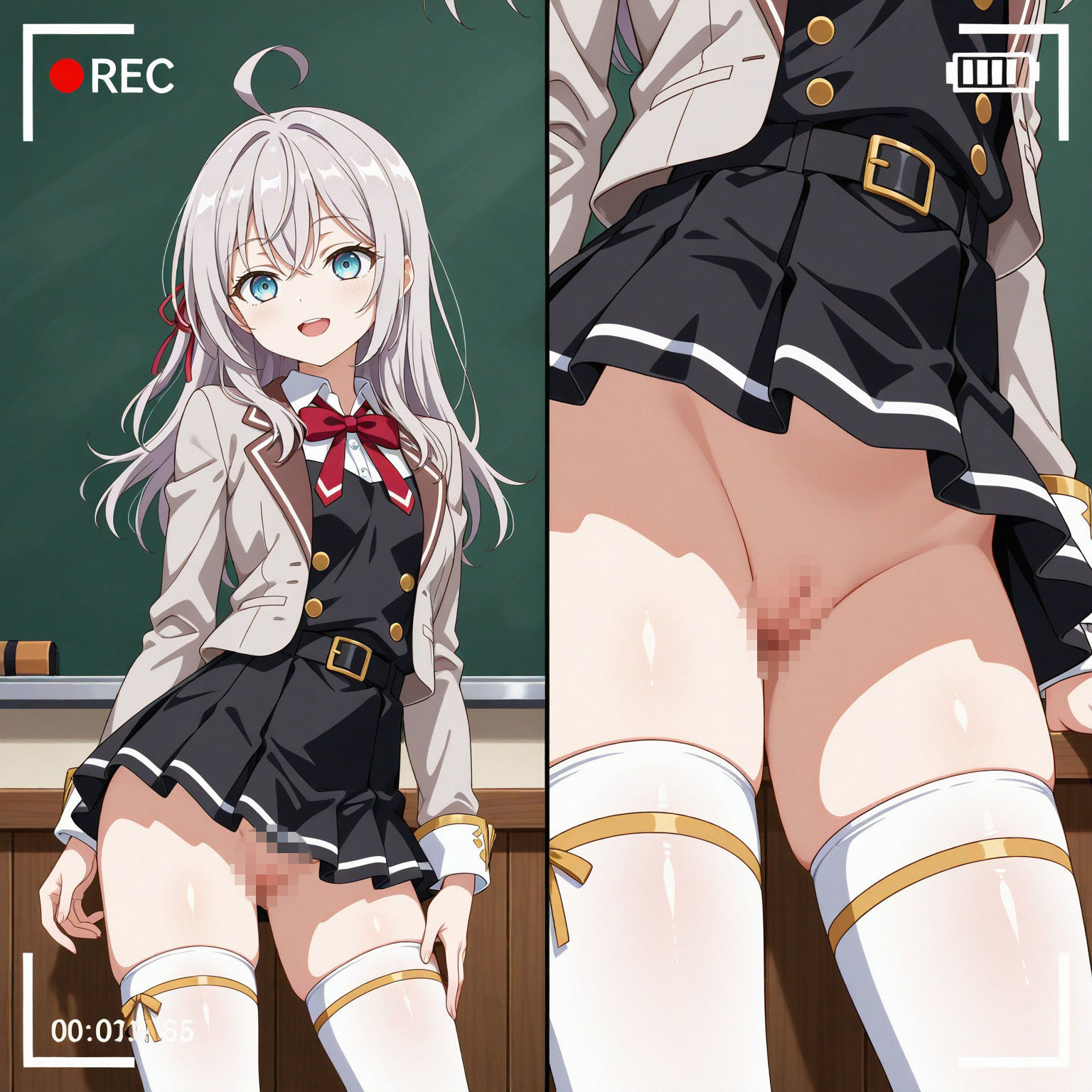 逆さ撮り、全裸露出風【アリサ・ミハイロヴナ・九条風1】 サンプル画像2
