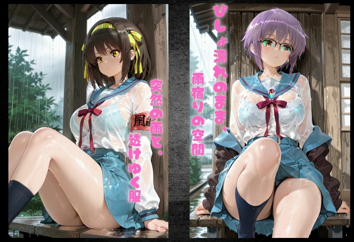 透け服女の子  雨の日の誘惑 サンプル画像1