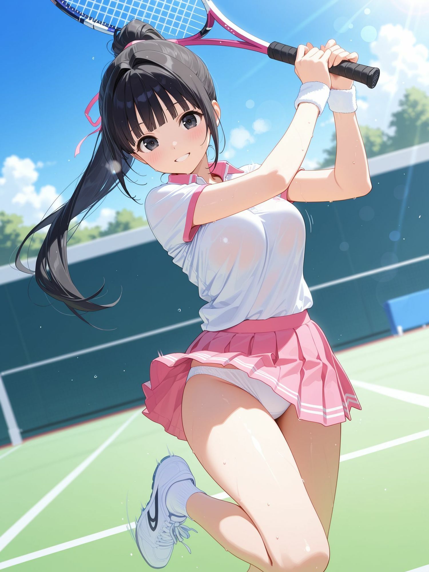 部活中なのにイケナイことをするテニス部の先輩 サンプル画像2