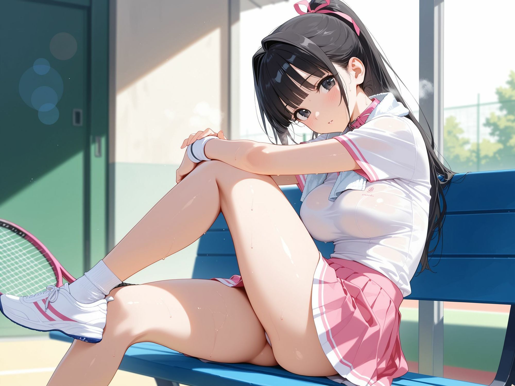 部活中なのにイケナイことをするテニス部の先輩 サンプル画像4