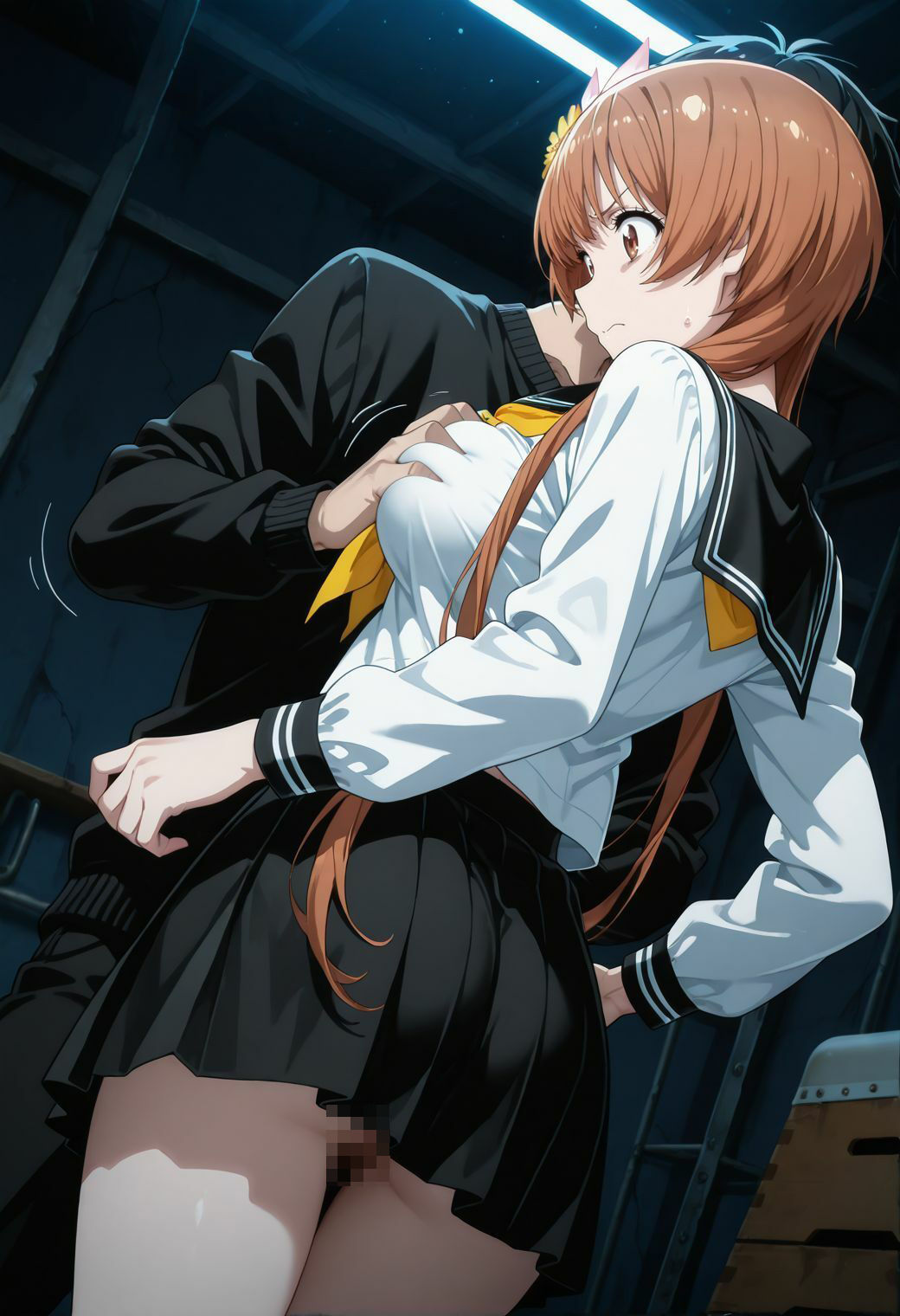 配信バレ動画で脅されたお嬢様、放課後の体育館倉庫で生撮りセックス配信 サンプル画像2