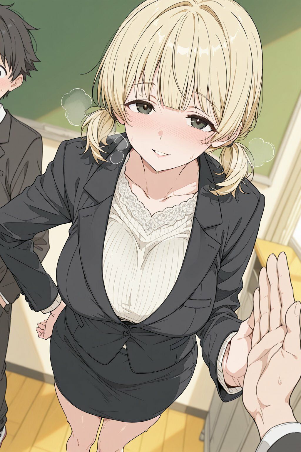 金髪ツインテール教育実習生とめちゃくちゃ中出しセックスした サンプル画像6