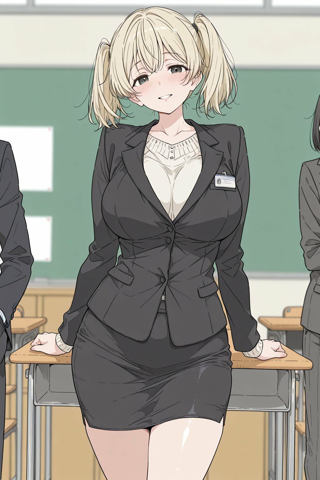 金髪ツインテール教育実習生とめちゃくちゃ中出しセックスした サンプル画像7
