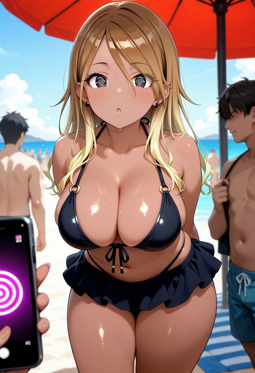 金髪黒ギャル おじさん支配で堕落 サンプル画像3