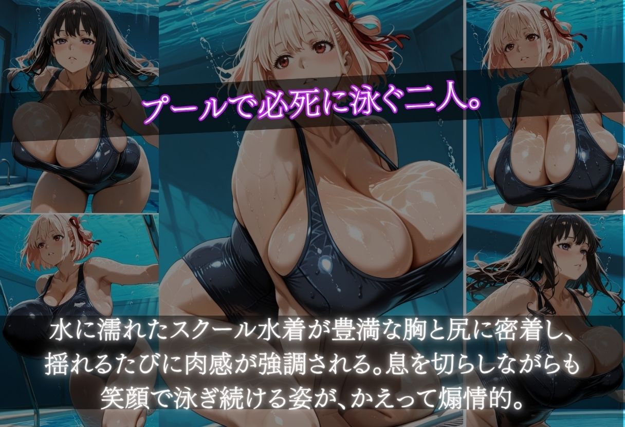 錦木ちさと＆井ノ上たきな  特別補修でスク水爆乳を堕とす サンプル画像2
