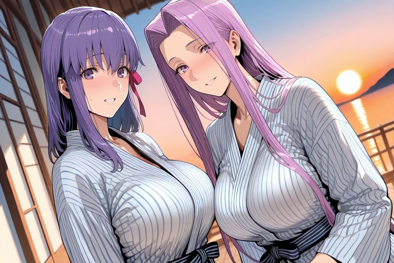 間○桜＆メ○ューサin温泉 サンプル画像1