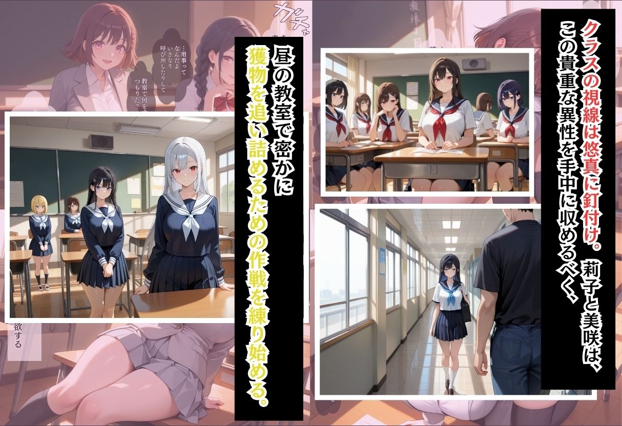 間違って女子校に入学したらムチムチ女子校生に毎日中出しを要求される学園生活〜更衣室のボブ＆三つ編み編〜 サンプル画像2