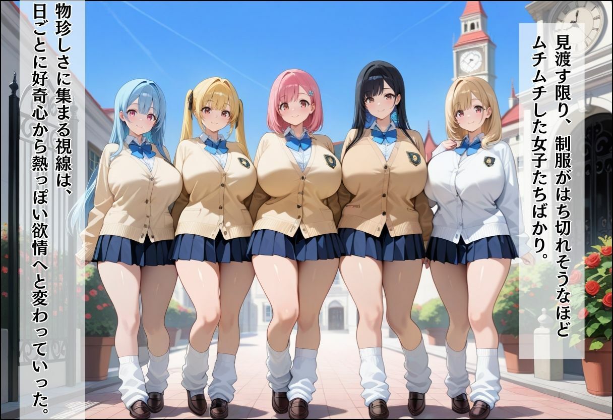 間違って女子校に入学したらムチムチ女子校生に毎日中出しを要求される学園生活〜人懐っこいショート×強気ツンデレのW逆ハーレム編〜 サンプル画像2