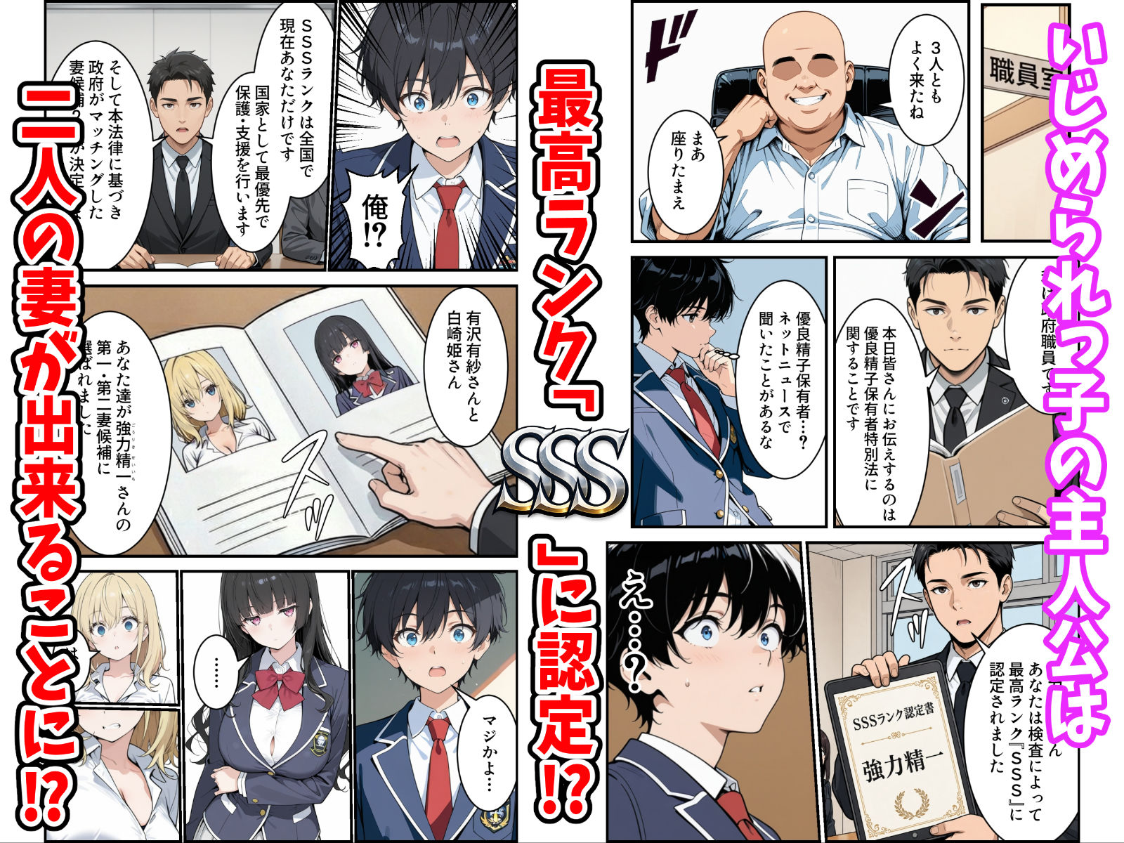 陰キャの俺がSSSランク優良精子保有者に選ばれたのでハーレム王になる話 〜いじめられっ子逆転劇〜 サンプル画像2