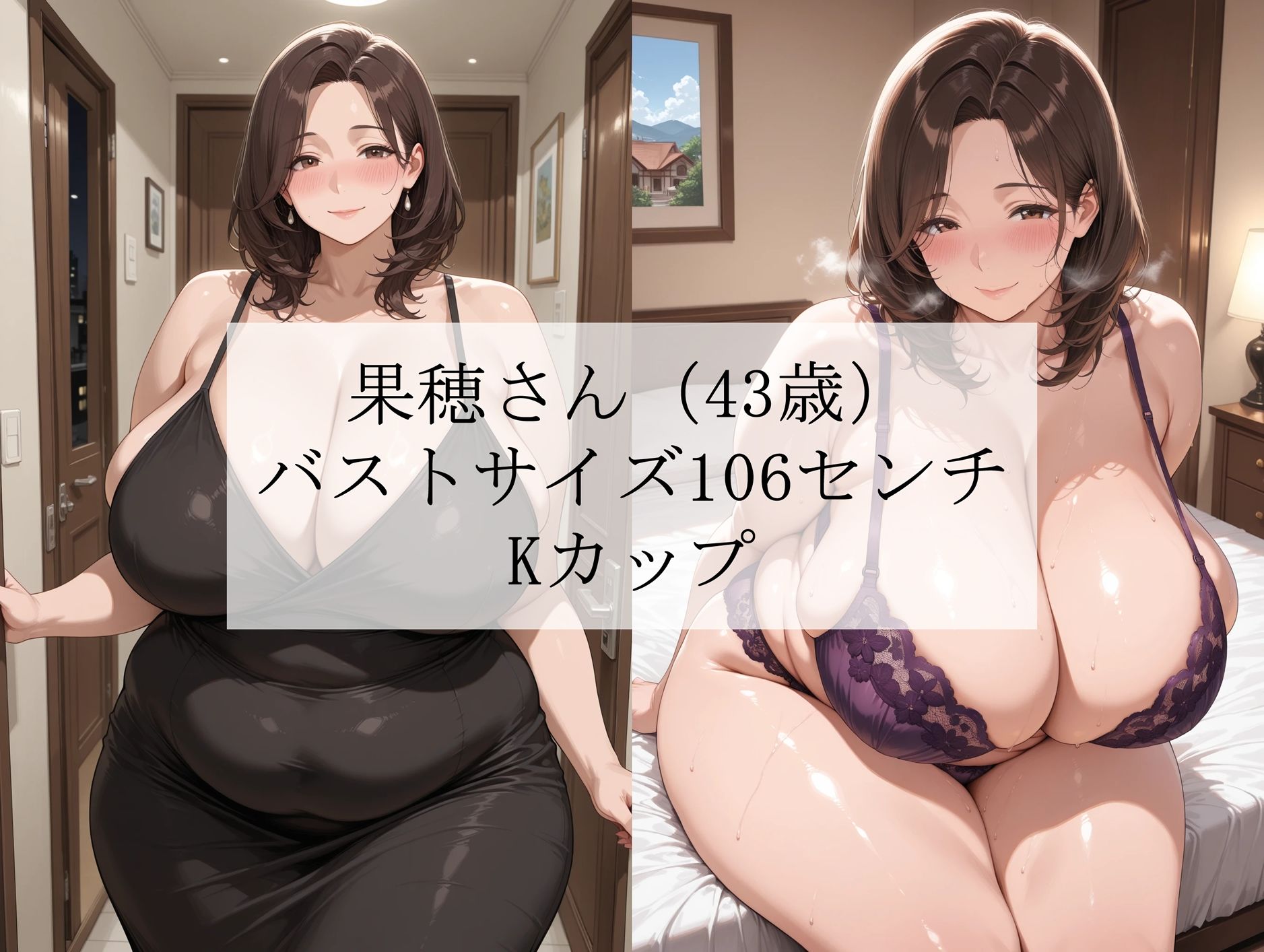隣の部屋の豊満人妻に濃厚な熟女テクで何度も搾精され続けたボク＜漫画風吹き出しセリフ付CG集＞ サンプル画像1