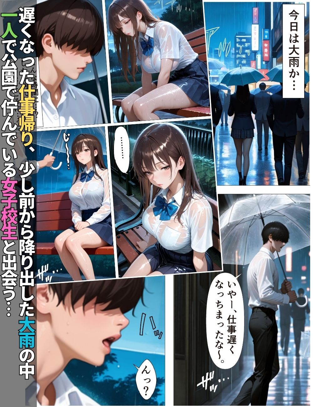 雨の日に家出少女を拾ったらお礼に精子空っぽにしてもらった話【コミック】【女子校生】【中出し】【誘惑】【ご奉仕】 サンプル画像1