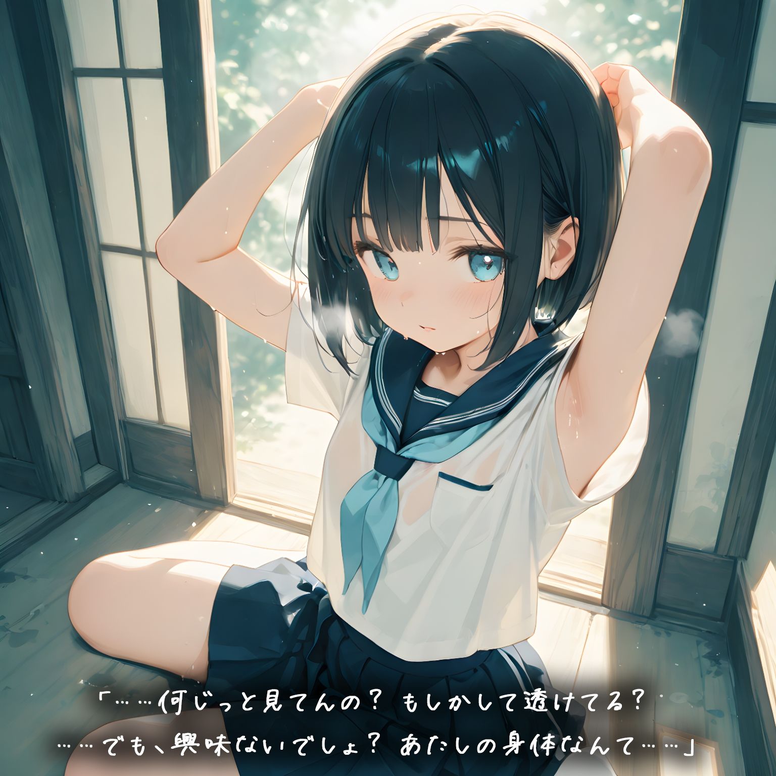 雨の社、紬葉のセーラー服が乾くまで サンプル画像2
