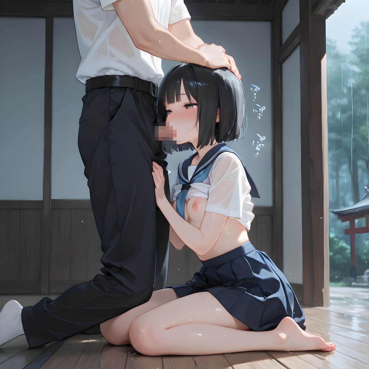 雨の社、紬葉のセーラー服が乾くまで サンプル画像5