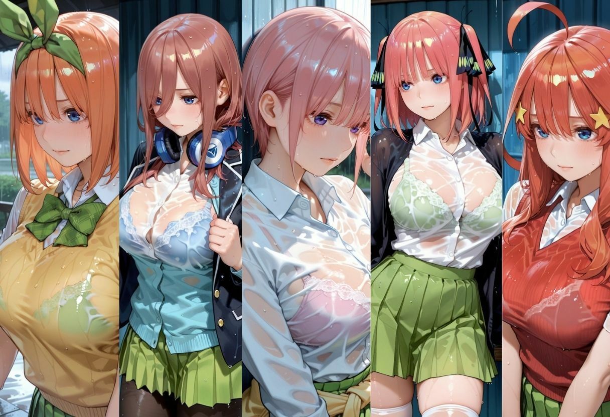 雨宿りの五姉妹 〜透ける制服と秘密の時間〜 サンプル画像1