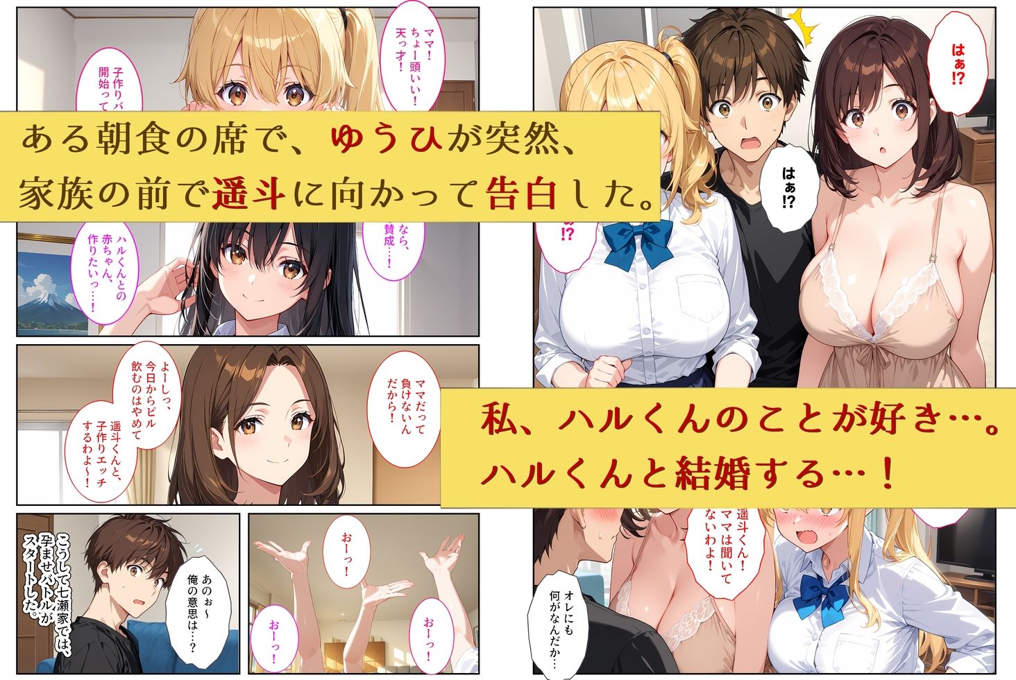 養子になったら爆乳義母と双子義妹に誘惑されて中出しセックスしています！〜孕ませバトル編〜 サンプル画像4