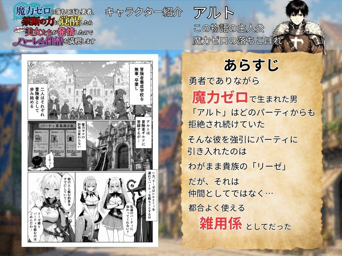 魔力ゼロの落ちこぼれ勇者、禁断の力に覚醒したらパーティの美女たちが発情したのでハーレム性活を満喫します サンプル画像1